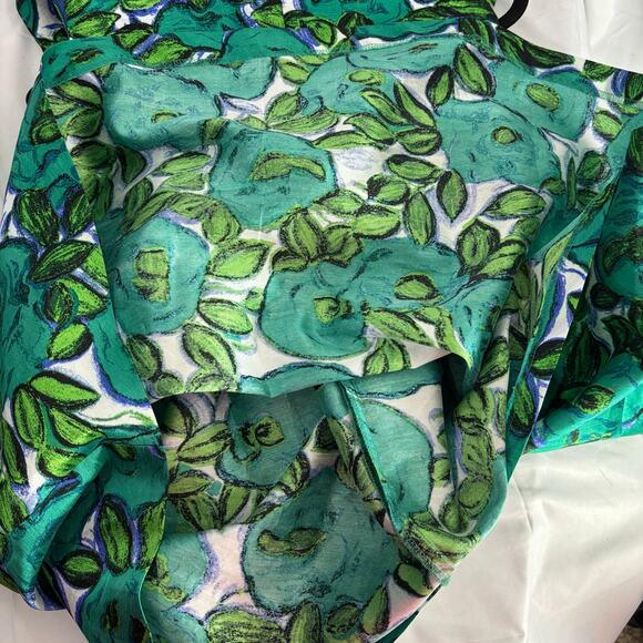 Liz Claiborne Green Floral Sleeveless Midi Cocktail Dress Sz 10 preloved - Picture 7 of 7